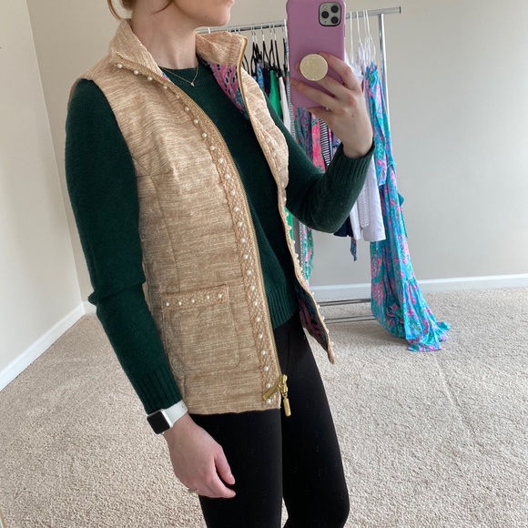 *SOLD* NWT Lilly Pulitzer Noella Vest Latte Resort Boucle - Picture 4 of 13